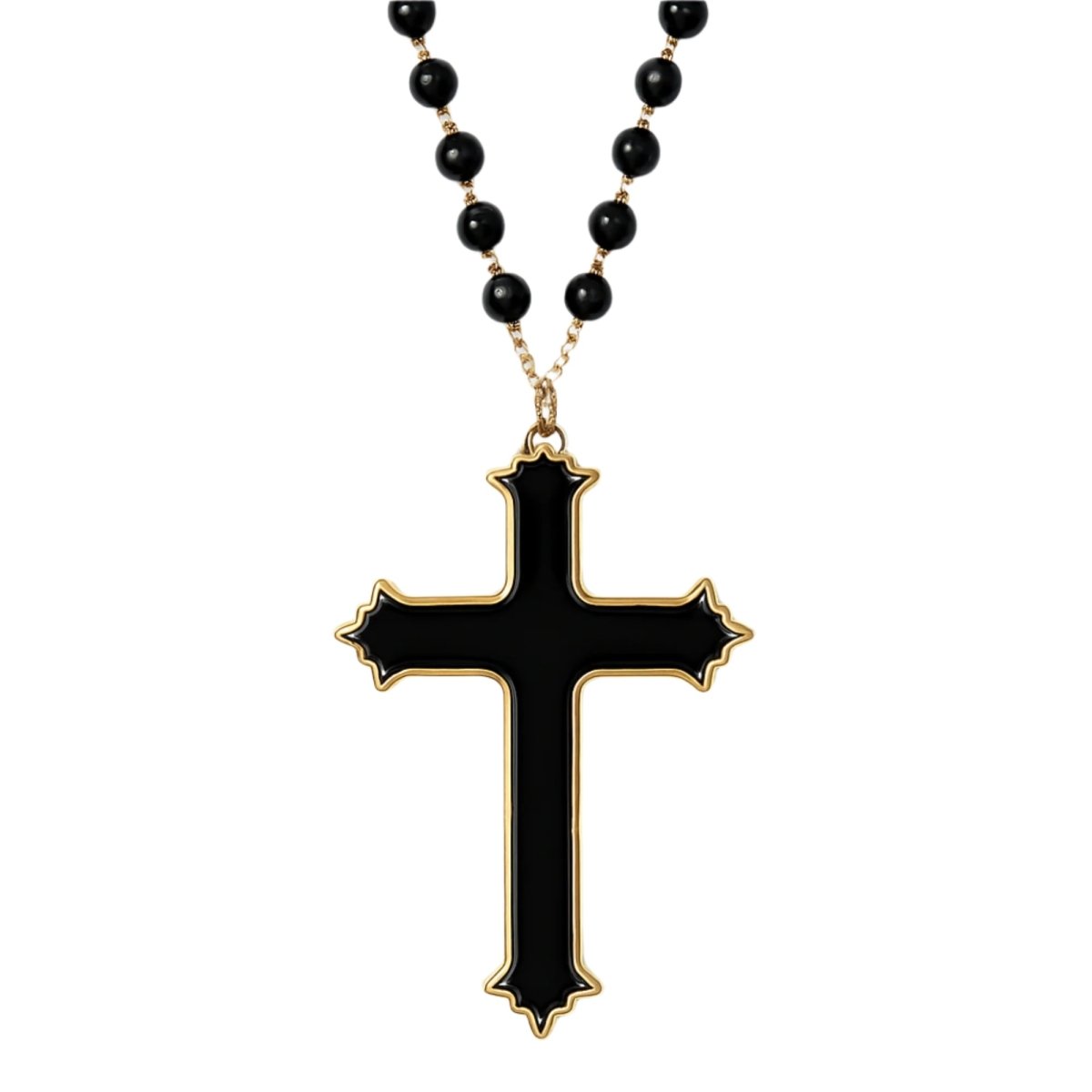 JIANGXI PANS ANIMATION CULTURE CREATIVE CO.,LTD Costume Accessories Black and Gold Rosary, 1 Count 810120718620