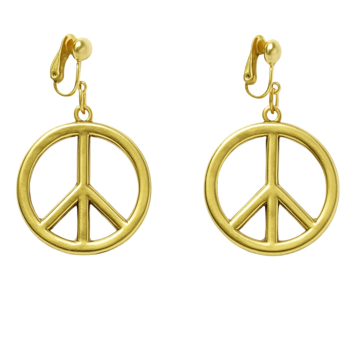 JIANGXI PANS ANIMATION CULTURE CREATIVE CO.,LTD Costume Accessories Gold Peace and Love Earrings, 1 Count 810120718767