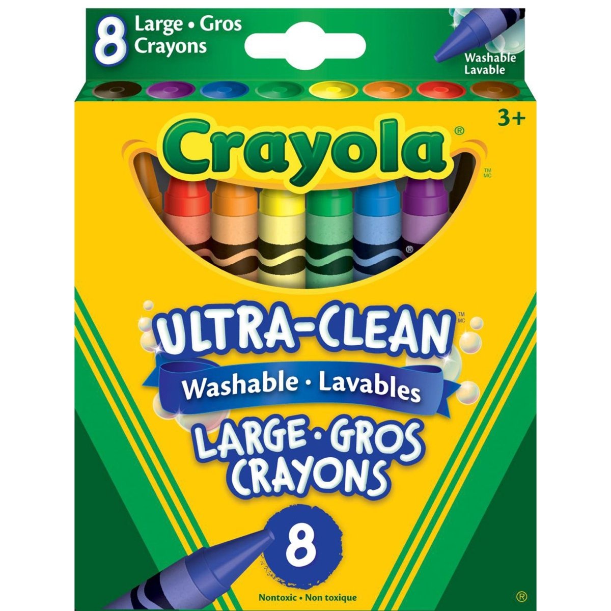 JOUET K.I.D. INC. Crafts & Activities Crayola Washable Wax Crayon, 8 count 063652328007