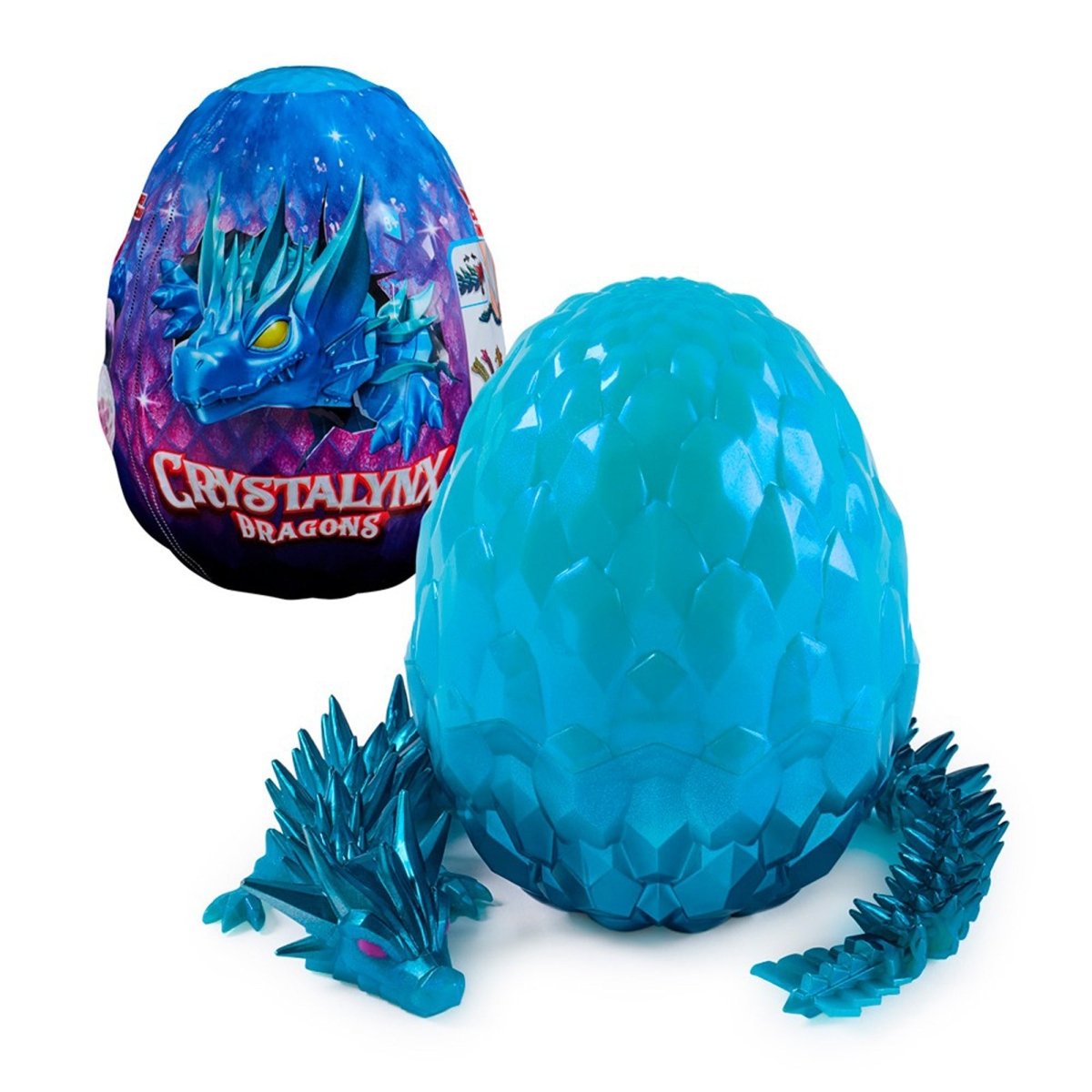 JOUET K.I.D. INC. Toys & Games Crystalynx Articulated Dragon Figure with Egg, 12.5 Inches, Assortment, 1 Count 681147073678
