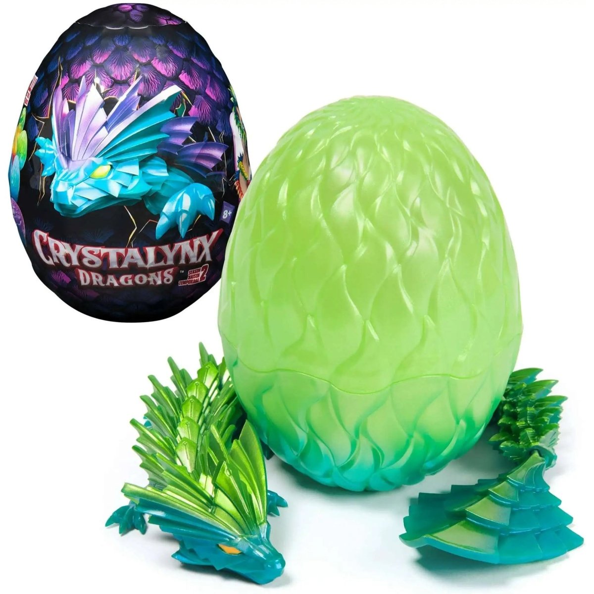 JOUET K.I.D. INC. Toys & Games Crystalynx Articulated Dragon Figure with Egg, 12.5 Inches, Assortment, 1 Count 681147073678