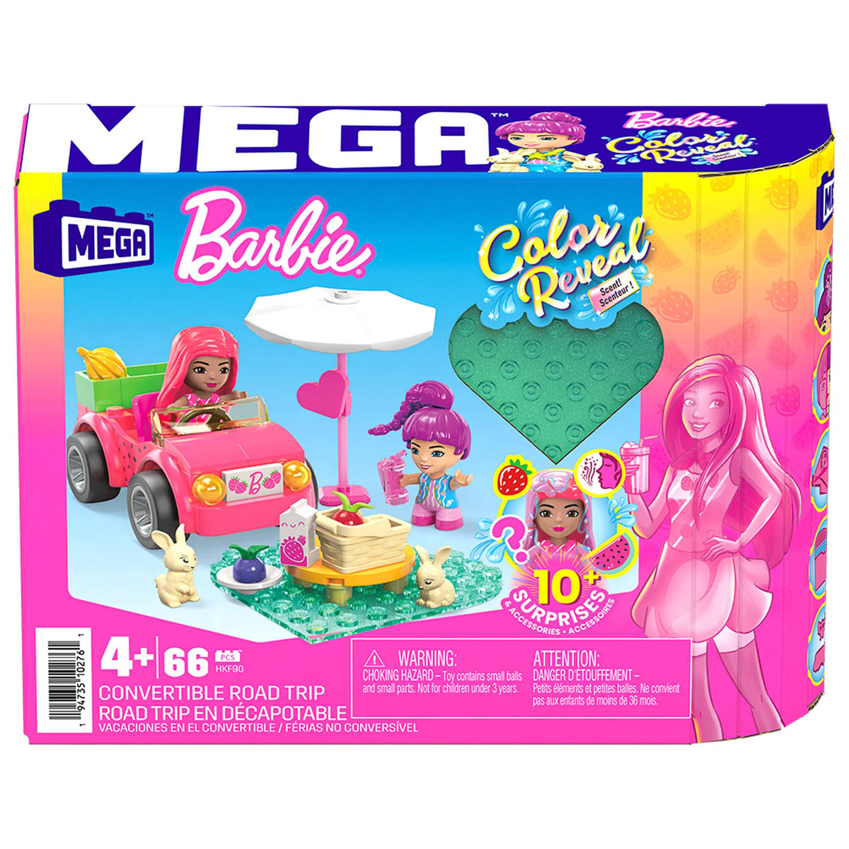 JOUET K.I.D. INC. Toys & Games Mega Barbie Color Reveal Convertible Road Trip , 1 Count