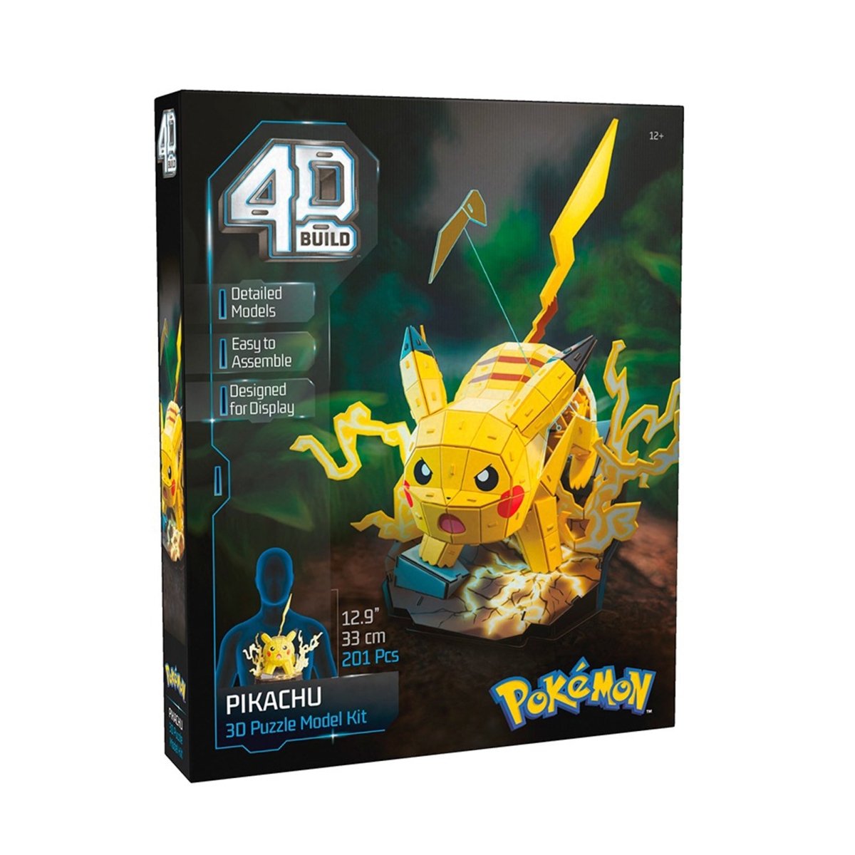 JOUET K.I.D. INC. Toys & Games Pokémon Pikachu 4D Build, 12.9 Inches, 1 Count 681147098091