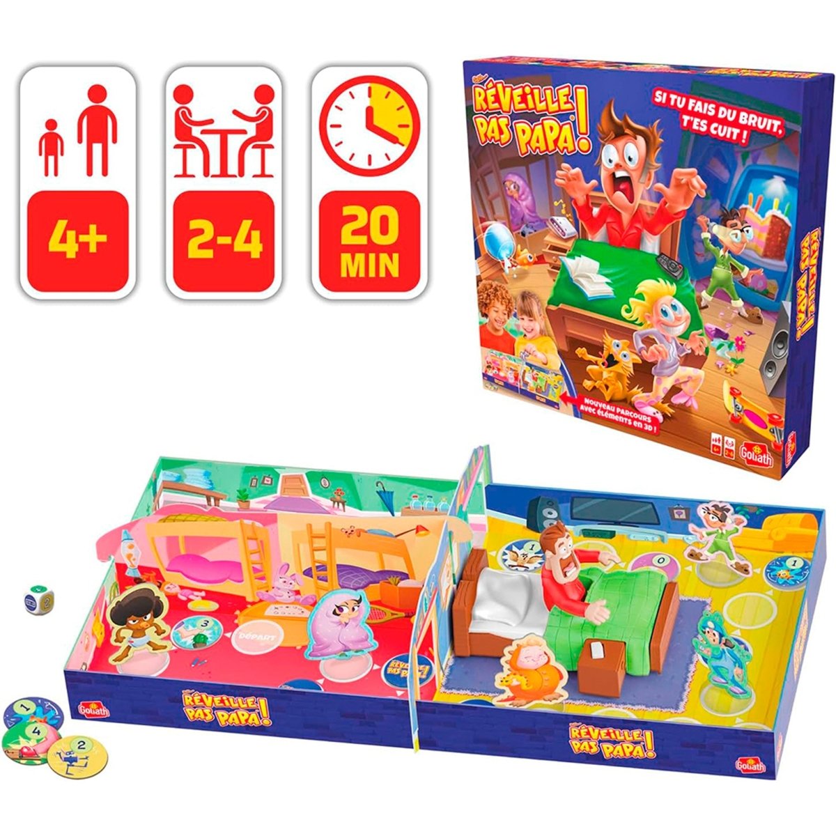 JOUET K.I.D. INC. Toys & Games "Réveille pas papa!" Game, 1 Count 8711808705821