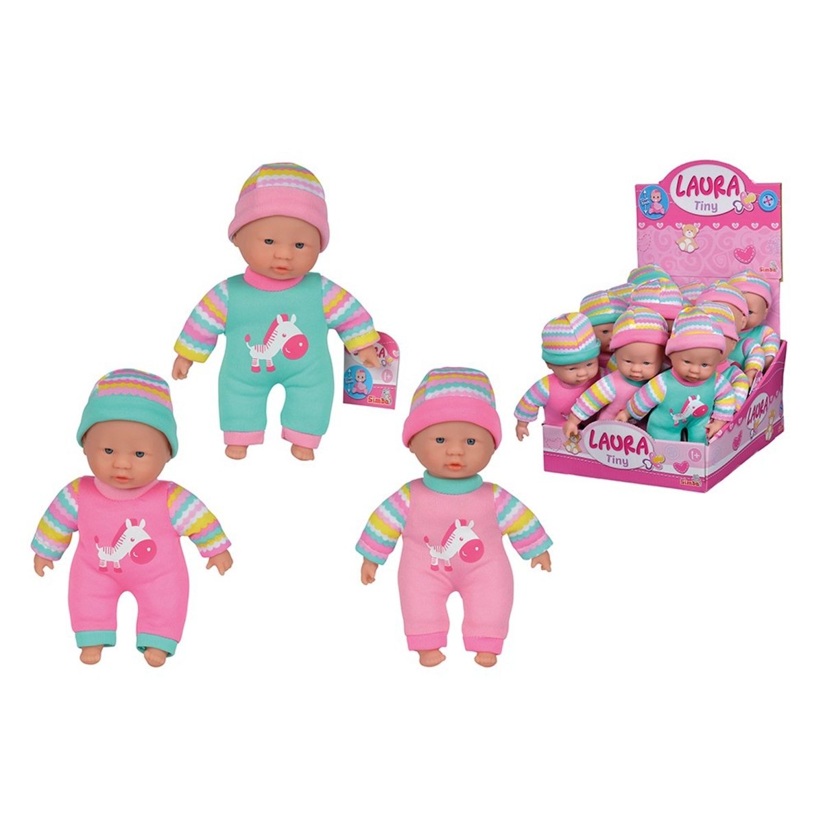 JOUET K.I.D. INC. Toys & Games Tiny Laura Baby Doll, 7.87 Inches, Assortment, 1 Count 4006592246099