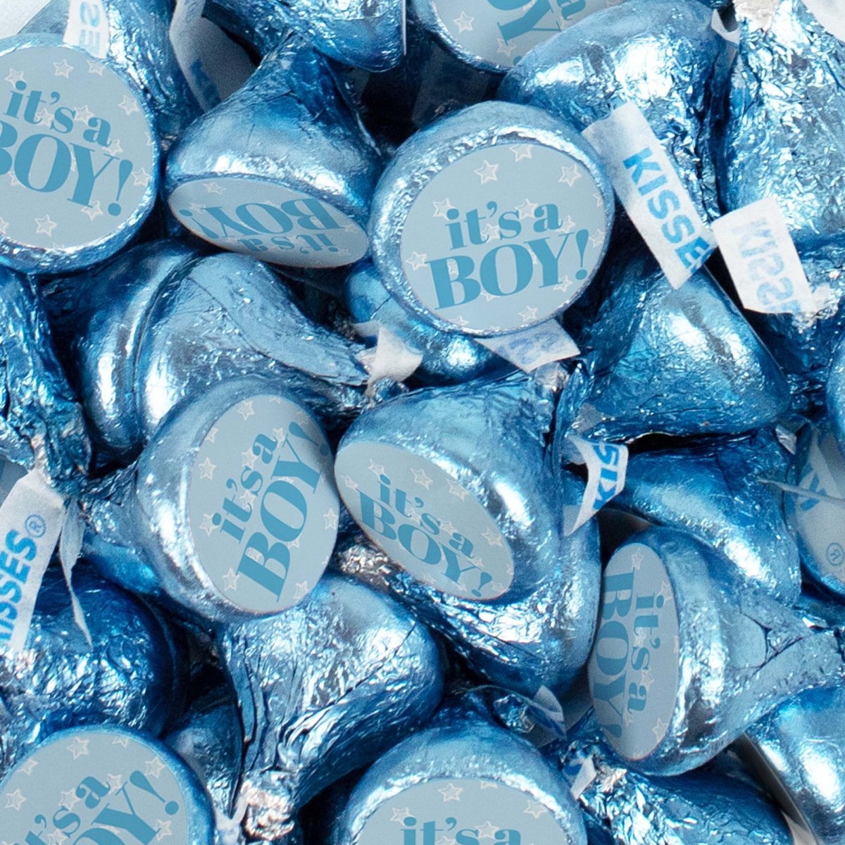 JUST CANDY Candy Bar Light Blue "It's a Boy" Kisses Chocolate, 8 Oz, 1 Count