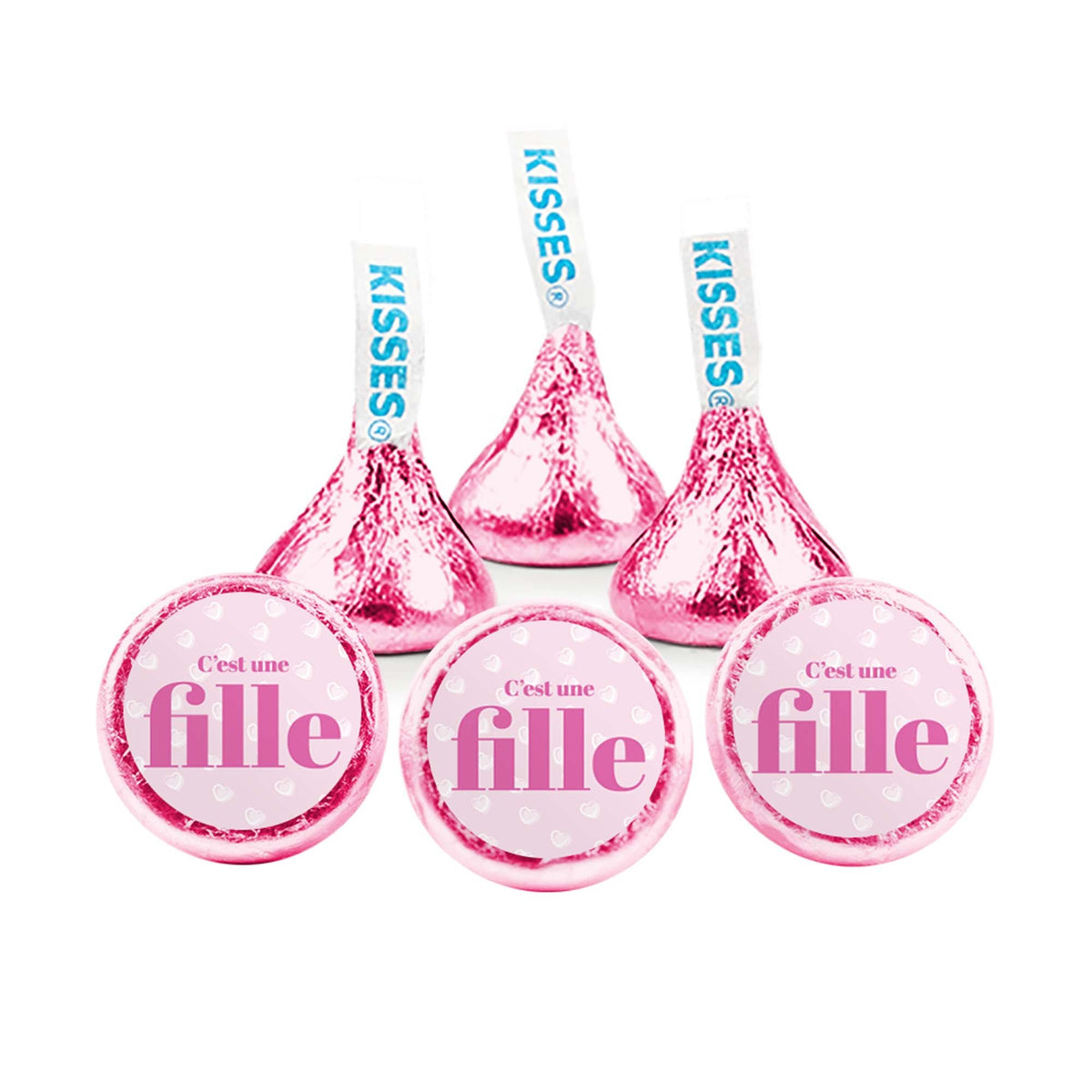 JUST CANDY Candy Bar Pink "C'est une Fille" Kisses Chocolate, 1 Count 715786981374