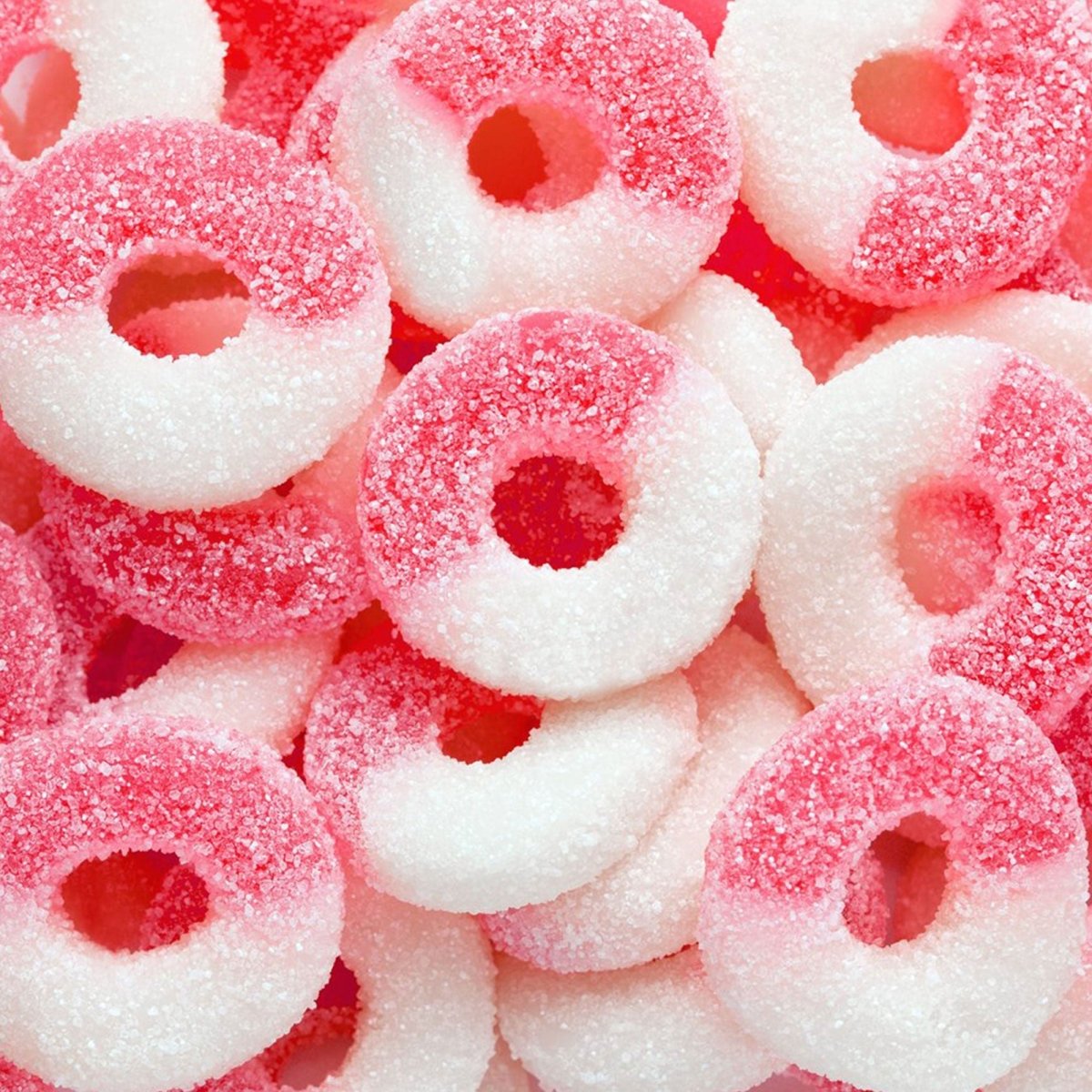 JUST CANDY Candy Bar Pink Sour Watermelon Gummy Rings, 12 Oz, 1 Count 715786584469