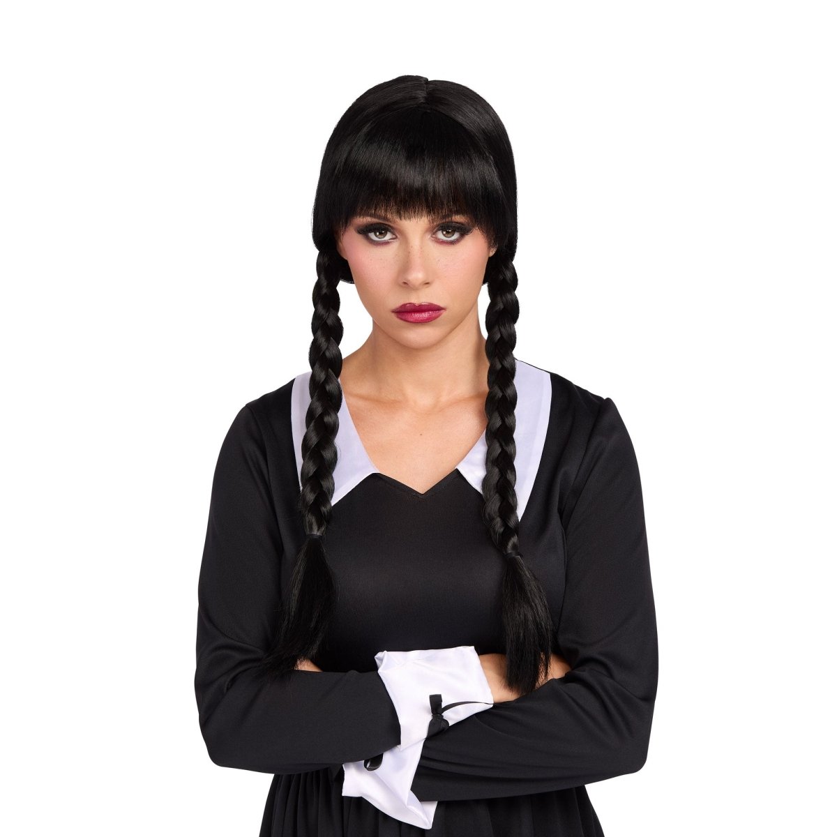 KAI YEE LIMITED Costume Accessories Jenna's Black Braided Wig for Adults 840482504036