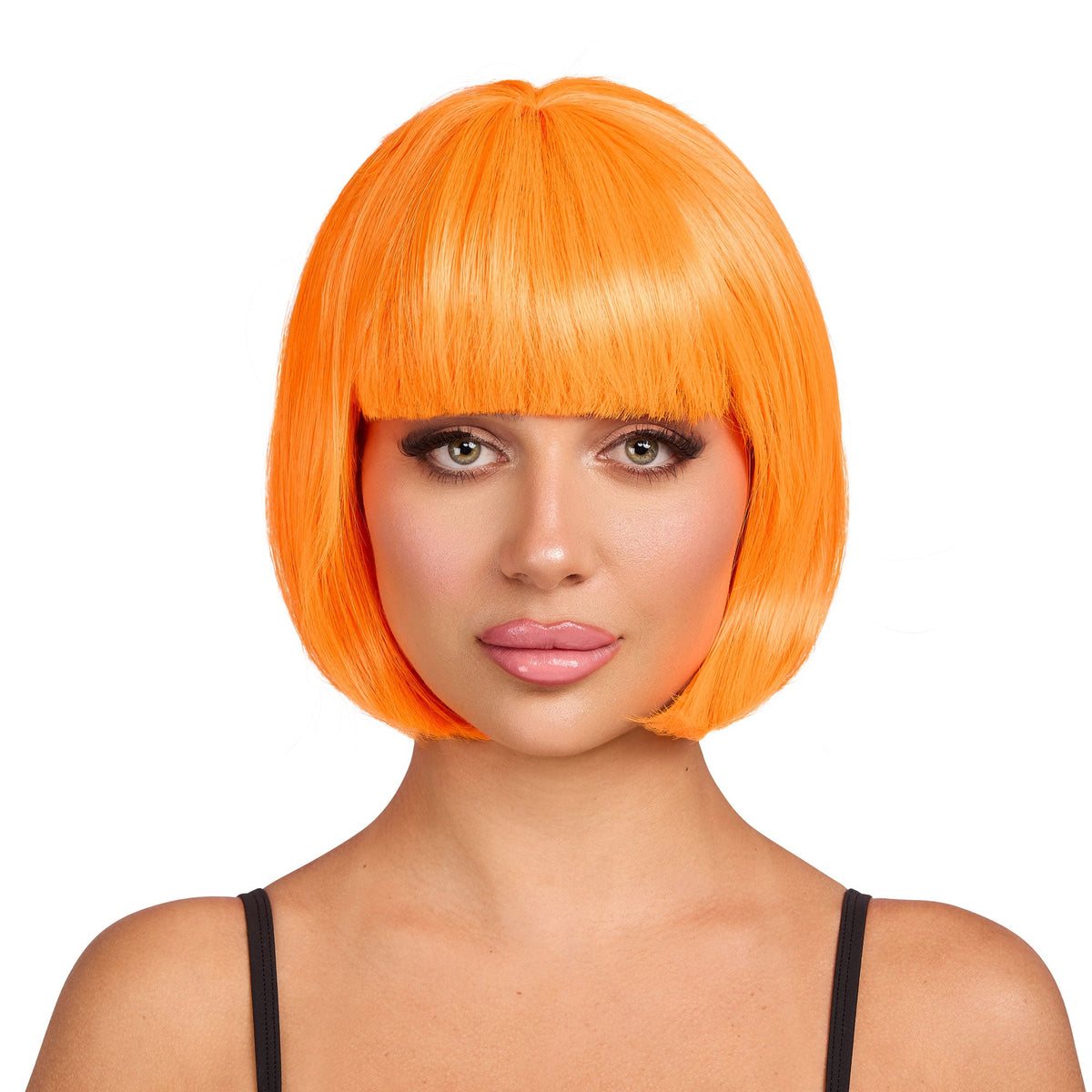 KAI YEE LIMITED Costume Accessories Neon Orange Bob Wig for Adults 840482504067