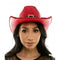 KBW GLOBAL CORP Christmas Red Mirror Santa Cowboy Hat for Adults 831687062407