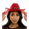 KBW GLOBAL CORP Christmas Red Mirror Santa Cowboy Hat for Adults 831687062407