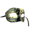 KBW GLOBAL CORP Costume Accessories Black and Gold Venetian Mask with Music Notes, 1 Count 831687023871