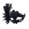 KBW GLOBAL CORP Costume Accessories Black Venetian Mask with Feather, 1 Count 831687017612