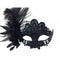 KBW GLOBAL CORP Costume Accessories Black Venetian Mask with Feather, 1 Count 831687017612