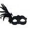 KBW GLOBAL CORP Costume Accessories Black Venetian Mask with Side Feathers, 1 Count