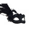 KBW GLOBAL CORP Costume Accessories Black Venetian Mask with Side Feathers, 1 Count