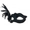 KBW GLOBAL CORP Costume Accessories Black Venetian Mask with Side Feathers, 1 Count