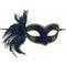 KBW GLOBAL CORP Costume Accessories Blue Venetian Mask with Side Feather, 1 Count 831687017155