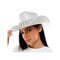 KBW GLOBAL CORP Costume Accessories Bride Iridescent White Cowboy Hat for Adults 831687041976