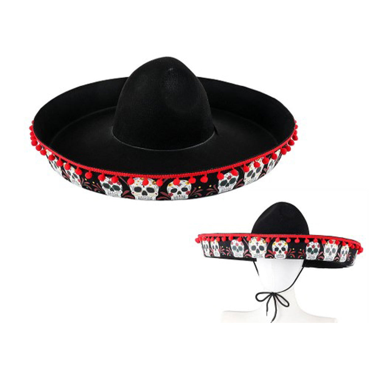 KBW GLOBAL CORP Costume Accessories Day Of The Dead Sombrero for Adults 831687074011