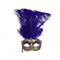 KBW GLOBAL CORP Costume Accessories Gold and Purple Venetian Mask with Ostrich Feathers and Stick, 1 Count 831687011276