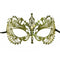 KBW GLOBAL CORP Costume Accessories Gold Metal Venetian Mask with Rhinestones, 1 Count 831687010750