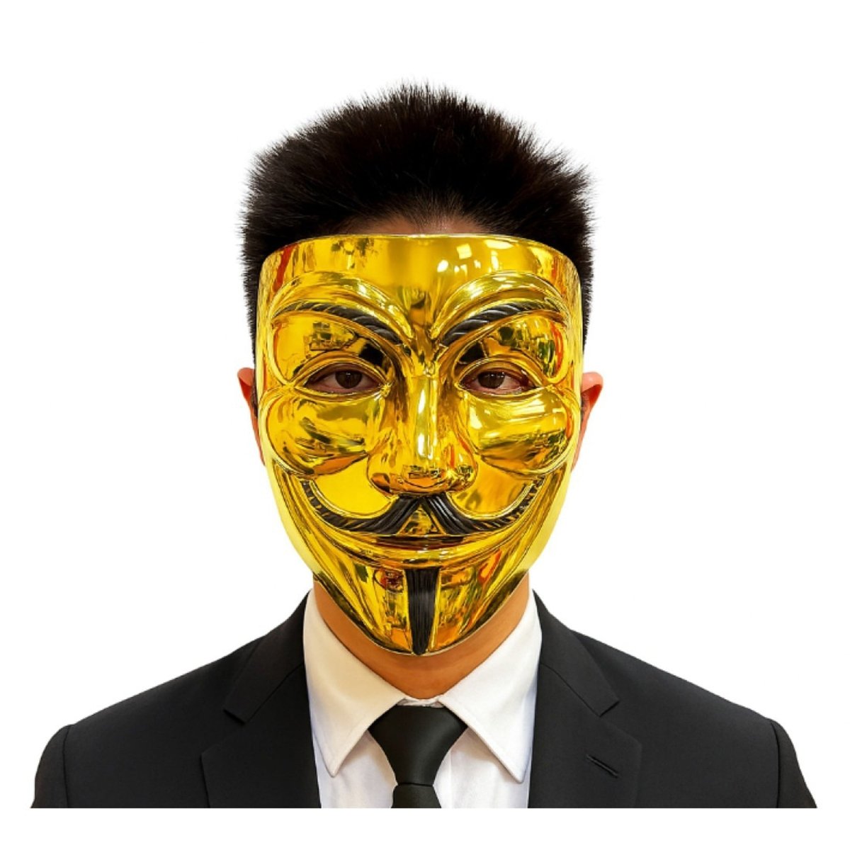 KBW GLOBAL CORP Costume Accessories Gold Vendetta Face Mask for Adults 831687073670