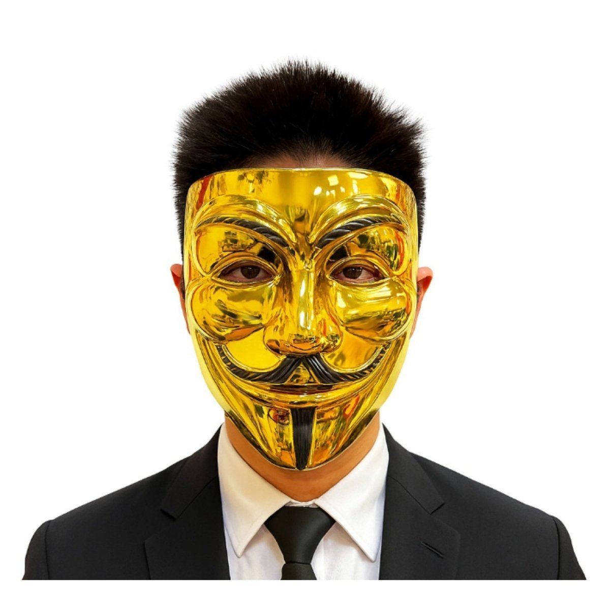 KBW GLOBAL CORP Costume Accessories Gold Vendetta Face Mask for Adults 831687073670