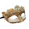 KBW GLOBAL CORP Costume Accessories Gold Venetian Mask with Brocade Lace, 1 Count 831687016950