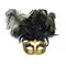 KBW GLOBAL CORP Costume Accessories Gold Venetian Mask with Ostrich Feathers, 1 Count