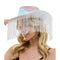 KBW GLOBAL CORP Costume Accessories Iridescent White Cowboy Hat with Fringe for Adults 831687065422