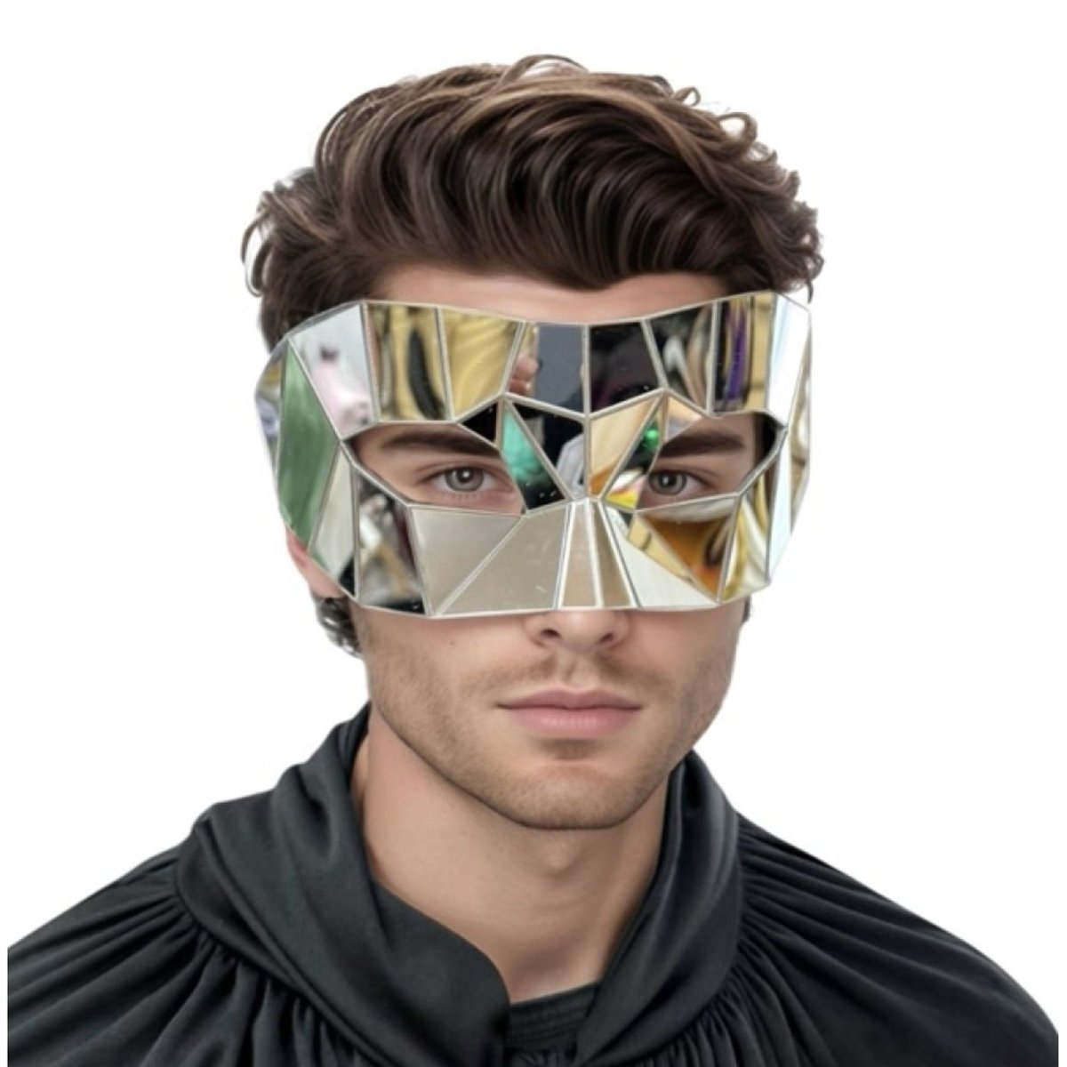 KBW GLOBAL CORP Costume Accessories Mirror Venetian Mask, 1 Count 831687076855