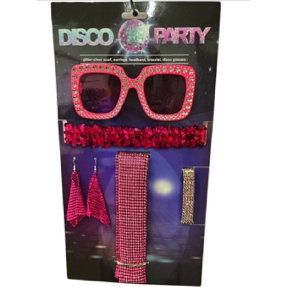 KBW GLOBAL CORP Costume Accessories Pink Disco Accessory Kit for Adults 831687068720