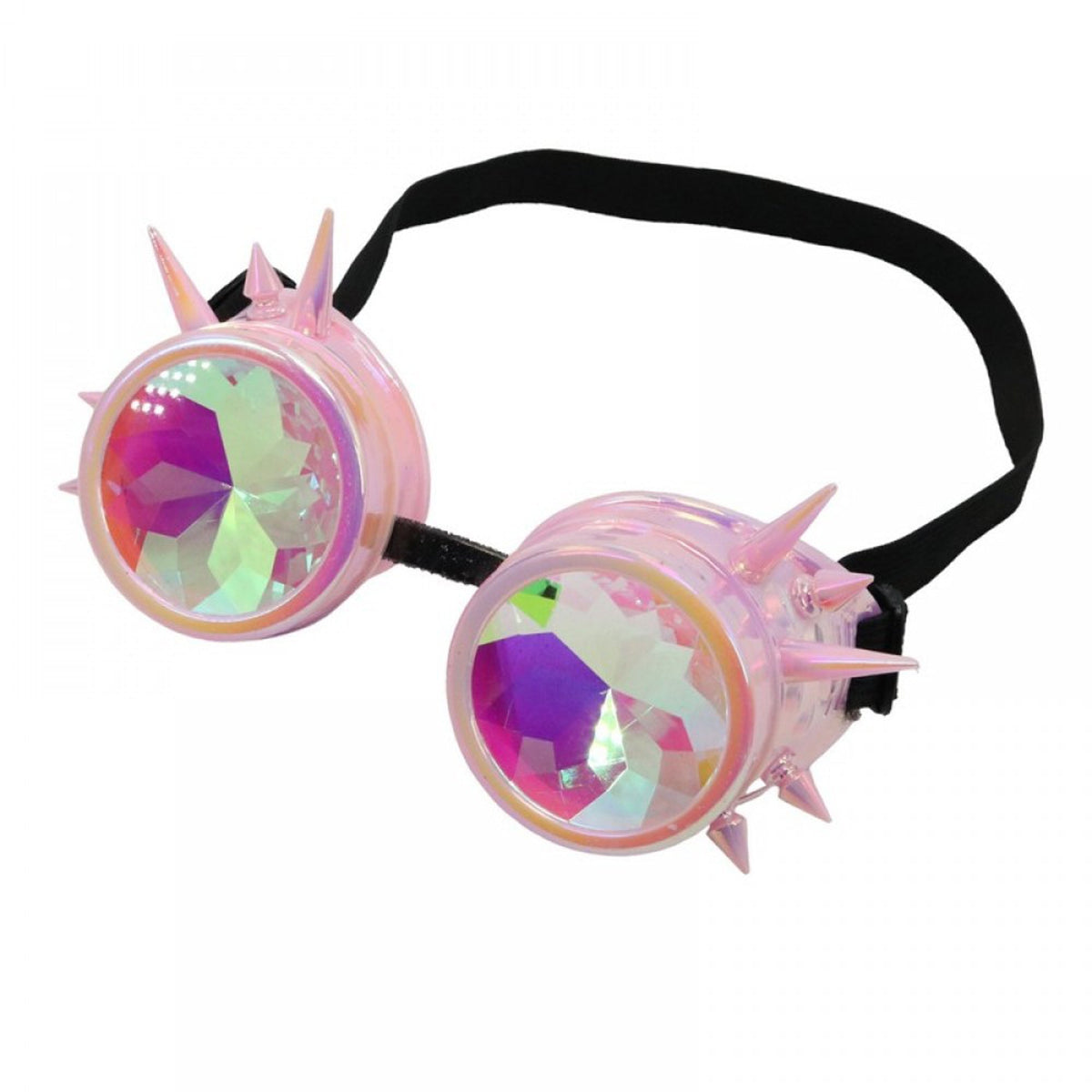 KBW GLOBAL CORP Costume Accessories Pink Steampunk Rainbow Goggles for Adults