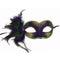 KBW GLOBAL CORP Costume Accessories Purple Venetian Mask with Side Feather, 1 Count 831687017148