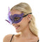 KBW GLOBAL CORP Costume Accessories Purple Venetian Mask with Side Feathers, 1 Count 831687064227