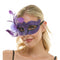 KBW GLOBAL CORP Costume Accessories Purple Venetian Mask with Side Feathers, 1 Count 831687064227