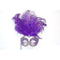 KBW GLOBAL CORP Costume Accessories Silver and Purple Venetian Mask with Ostrich Feathers and Stick, 1 Count