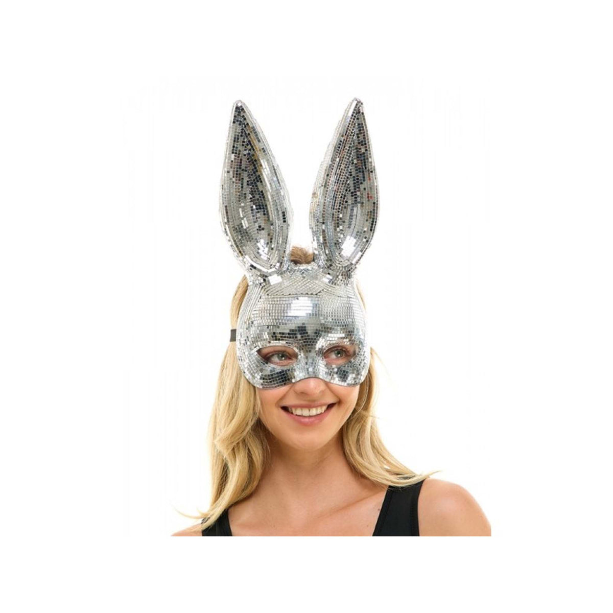 KBW GLOBAL CORP Costume Accessories Silver Mirror Bunny Mask for Adults 831687054044