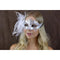 KBW GLOBAL CORP Costume Accessories Silver Venetian Mask with Side Feathers, 1 Count 831687021923
