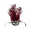 KBW GLOBAL CORP Costume Accessories Silver Venitian Mask With Burgundy Feather, 1 Count 831687061516