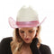 KBW GLOBAL CORP Costume Accessories White and Pink  Rhinestone Cowboy Hat for Adults, 1 count 831687051579