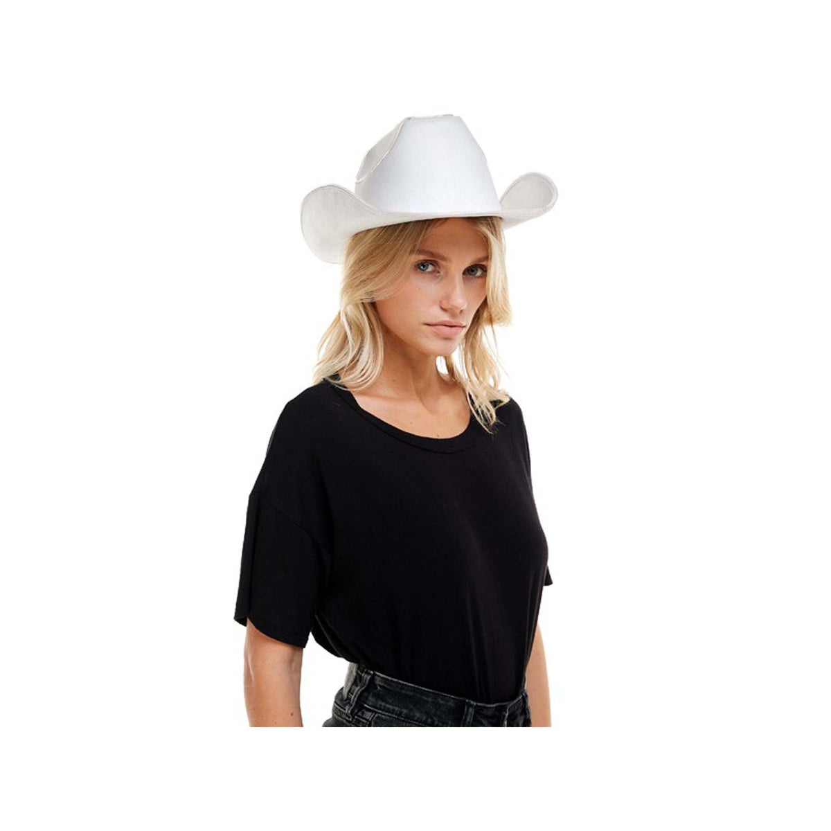 KBW GLOBAL CORP Costume Accessories White Light-Up Cowboy Hat for Adults