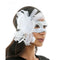 KBW GLOBAL CORP Costume Accessories White Venetian Mask with Side Feathers, 1 Count 831687064159