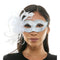 KBW GLOBAL CORP Costume Accessories White Venetian Mask with Side Feathers, 1 Count 831687064159
