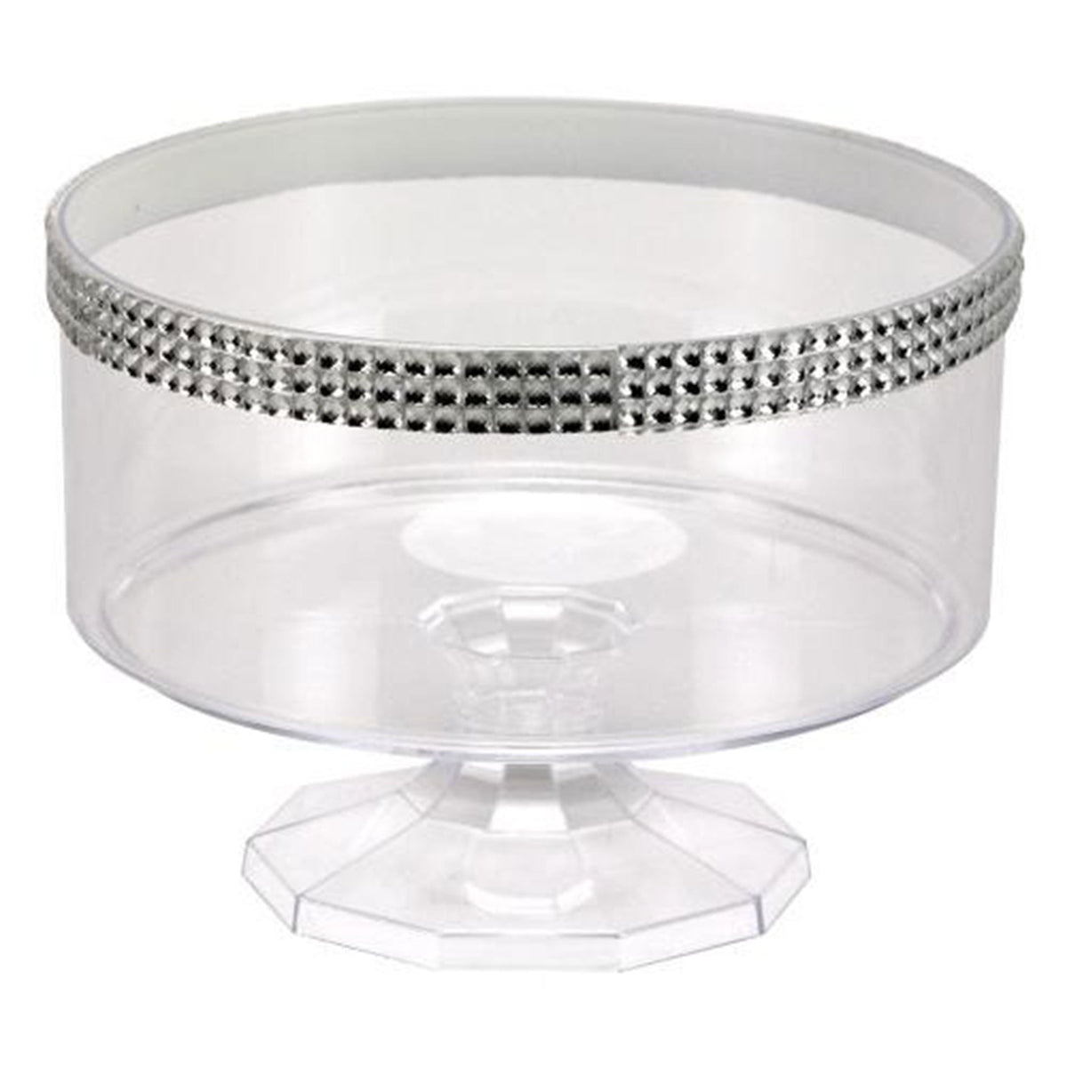 KINGZAK INDUSTRIES INC Candy Bar Clear Plastic Trifle Bowl with Jewel Accent, 40 Oz, 1 Count 763615603706