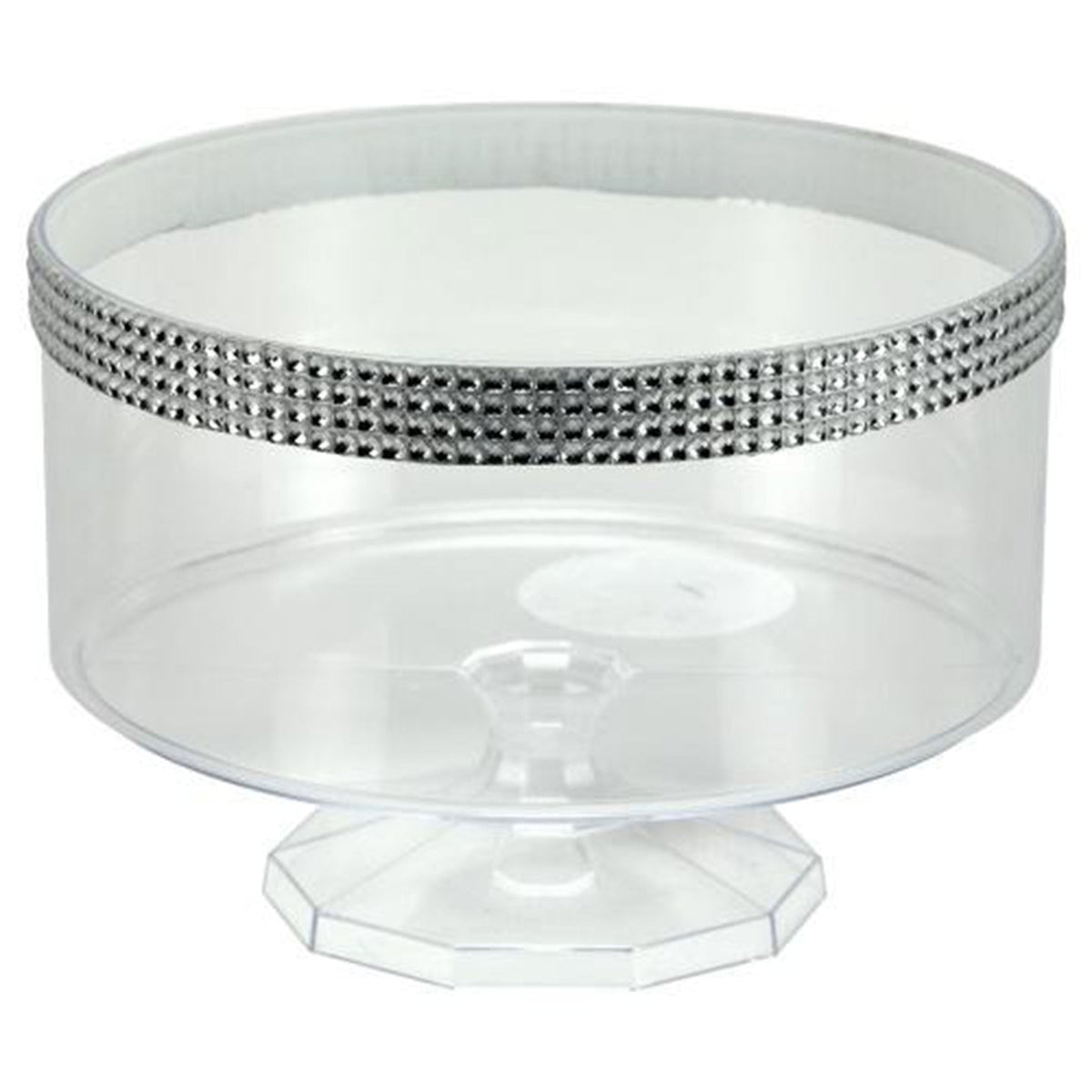 KINGZAK INDUSTRIES INC Candy Bar Clear Plastic Trifle Bowl with Jewel Accent, 80 Oz, 1 Count 763615603713