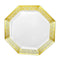 KINGZAK INDUSTRIES INC Disposable-Plasticware Gold Large Octagon Shaped Lunch Plastic Plates, 9 Inches, 10 Count 763615342995