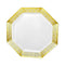 KINGZAK INDUSTRIES INC Disposable-Plasticware Gold Small Octagon Shaped Dessert Plastic Plates, 7 Inches, 10 Count 763615342971